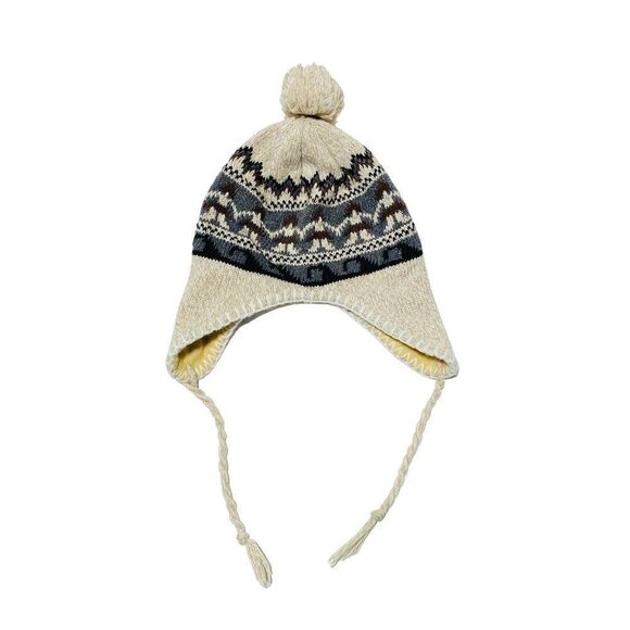 Caveman Print Knit Pom Pom Toque Hat - Picture 2 of 4